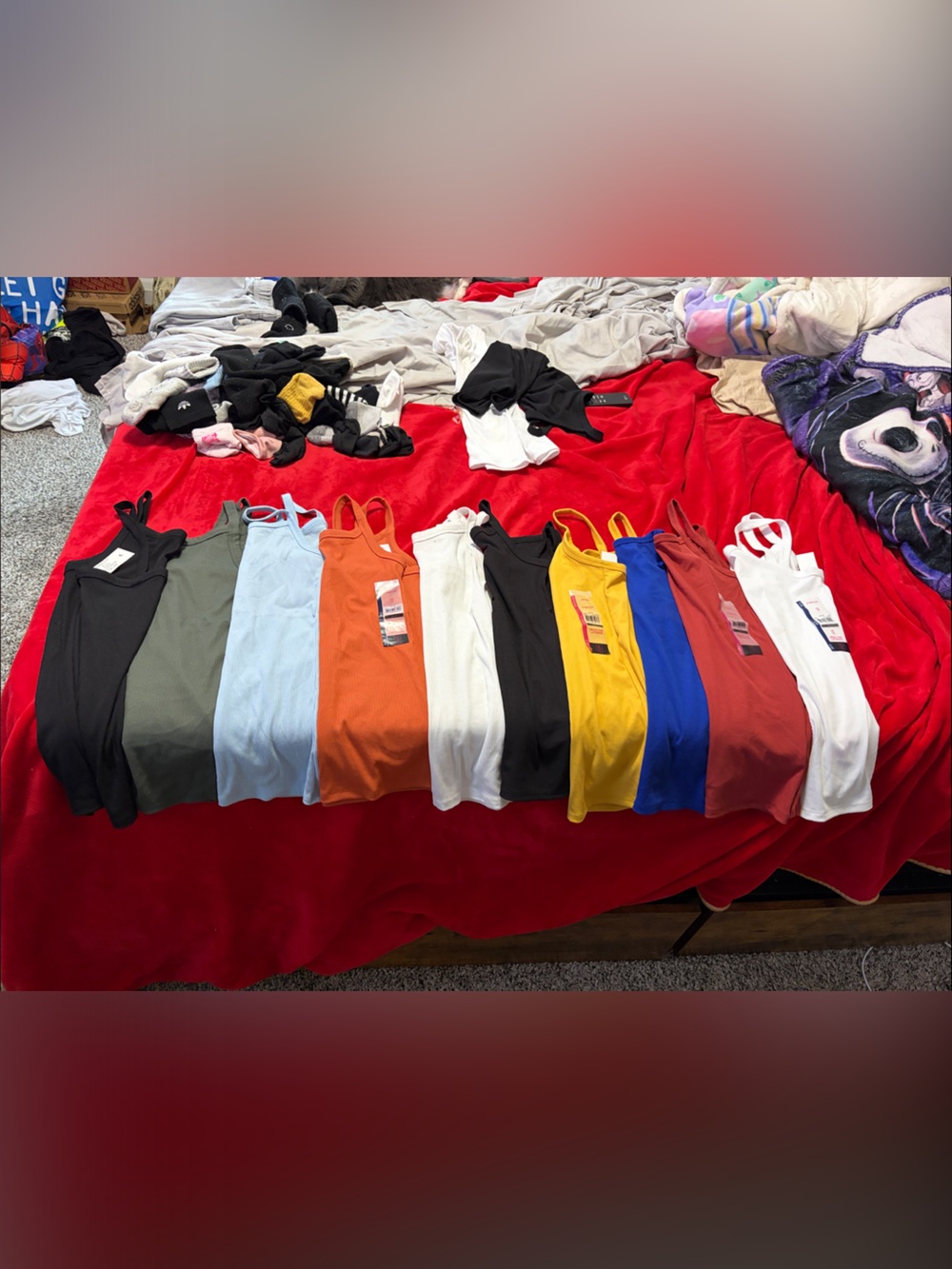 Assorted Ribbed Tank Top Lot - Multiple Colors